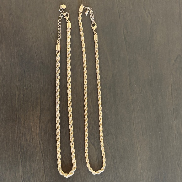 Twisted Gold and Silver Necklace Set - Picture 4 of 4